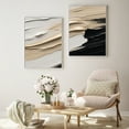 thumbnail image 4 of Textured Abstract Oil Painting Beige and Black Canvas Minimalist Hand Painted Wall Art Modern Decor,Unframed,2Pcs 48x64inch, 4 of 5