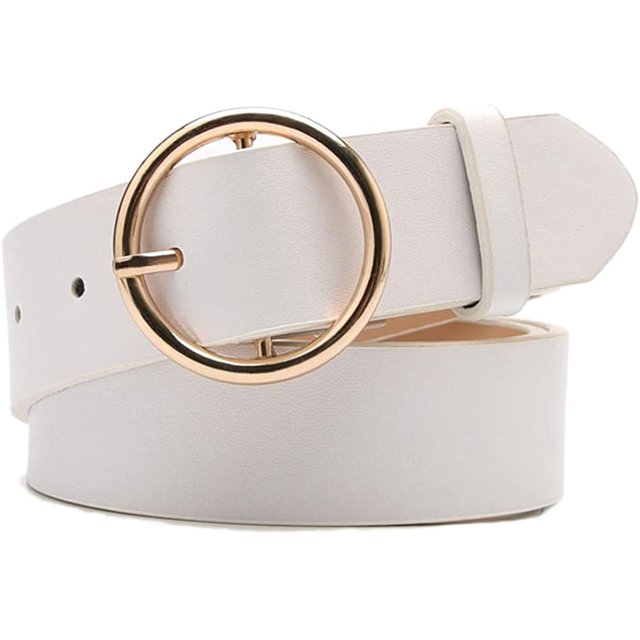 LinYooLi Ceinture Ronde en Faux Cuir pour Femmes, Robe Chic en Jean, Ceintures pour Dames