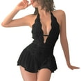 thumbnail image 5 of Gibobby ropa interior Ropa interior Sexy de talla grande para mujer, mono de encaje Sexy, mono de pasión, ropa interior, lencería(Negro, L), 5 of 5