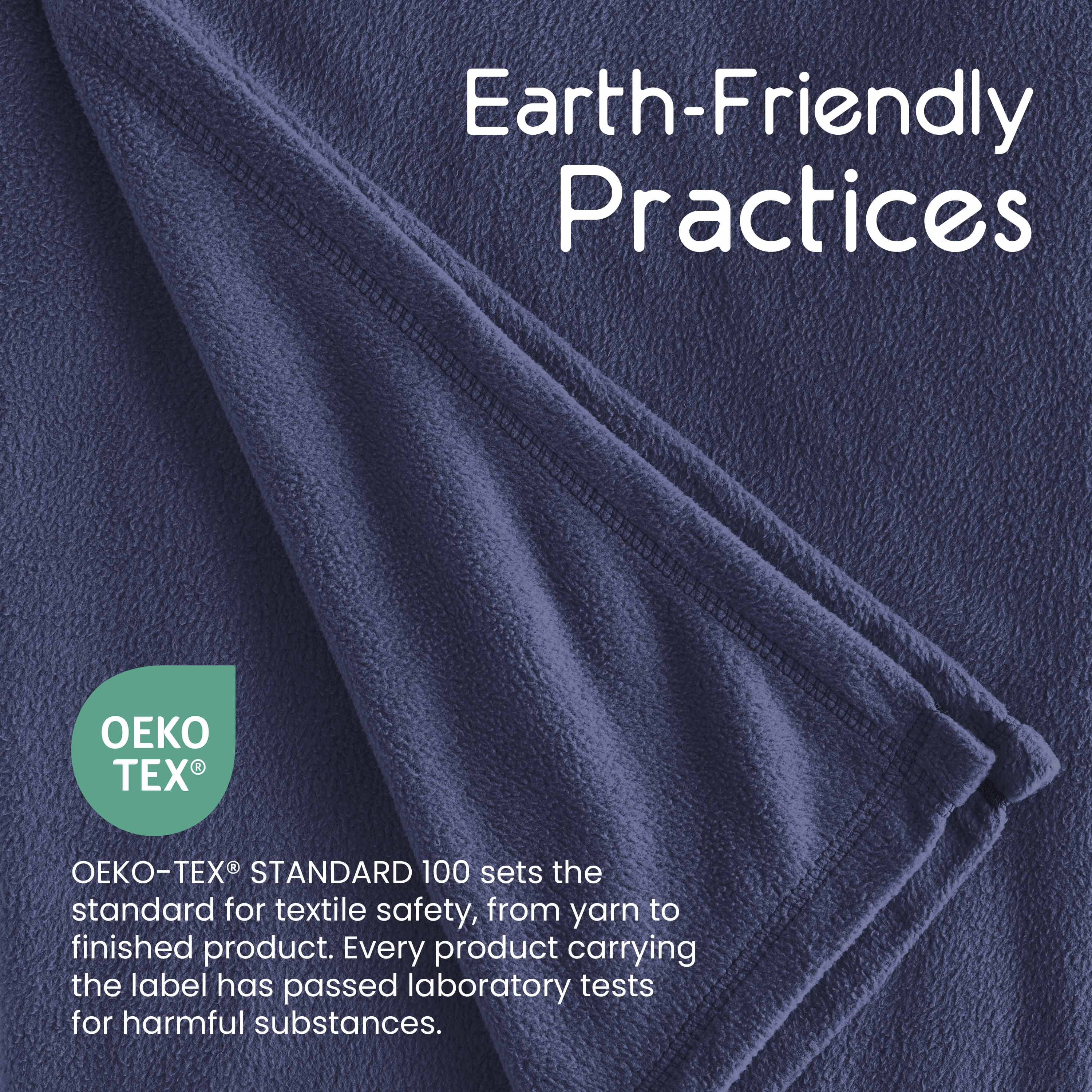 Soft All-Season Microfleece Bed Blanket – Lightweight Cozy Throw – King Size – Navy