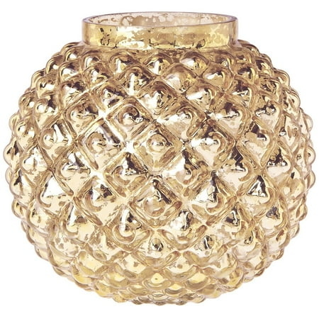Mercury Glass Vases Luna Bazaar Vintage Mercury Glass Vase (5-Inch, Hazel Bubble Design, Gold) - Decorative Flower Vase - For Home Decor, Party Decorations, and Wedding Centerpieces ()