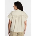 thumbnail image 3 of Terra & Sky Women's Plus Short Sleeve Popover Blouse, Sizes 0X-5X, 3 of 5