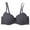Dark Gray, variant on Breathable Solid Color Wireless Bra Back Closure V-Neck Racerback Push Up Comfortable Daily Wear Bralette (Women's or Women's Plus)