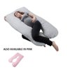 Pregnancy Pillow- Full Body Maternity Pillow with Removable Cover and Contoured U-Shape Design for Back/Body Support by Lavish Home Collection (Gray)