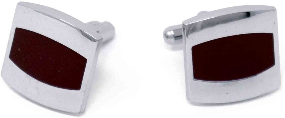 Men's Platinum-Plated Square-Shaped Cufflinks in Gift Box