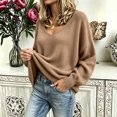 thumbnail image 5 of Wenini 2026 Women's V Neck Loose Long Sleeve Knit Pullover Sweater Fall Trendy Casual Sweater Top, 5 of 7