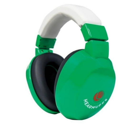 Lucid Audio HearMuffs Kids Hearing Protection Green/White (Over-the-ear Sound Protection Ear Muffs Ages 5+)