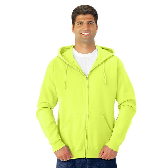 Jerzees Adult NuBlend Full Zip Hooded Sweatshirt, 3X, Safety Green