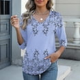 thumbnail image 4 of Long Sleeve Shirts For Women 3/4 Length Sleeve Tops Casual V Neck Shirts Basic Tees Business Work Blouses Summer Fall Clothes Womens Long Sleeve Tops, 4 of 6