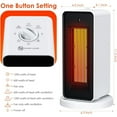 thumbnail image 2 of Space Heaters for Indoor Use Electric Oscillation Portable Electric Space Heater Ceramic Heater with Thermostat Fast Heating Ultra Quiet Small Space Heater for Office Home Room White, 2 of 7