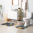 thumbnail image 5 of Toilet Rug U-Shaped Bathroom Rugs Non-Slip Soft Plush Machine Washable Contour Bath Mat Cute Dinosaurs in Space 24x20, 5 of 9