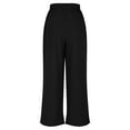 thumbnail image 4 of Wide Leg Pants for Women High Waist Linen Flowy Pleated Capris Dressy Casual Work Cropped Trousers Pants with Pockets, 4 of 5