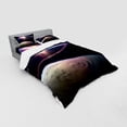 thumbnail image 3 of Galaxy Duvet Cover Set, Sunset in Outer Space Universe Saturn View from Planet Earth Atmosphere in Spaceship, Bedding Set with Shams and Fitted Sheet, 3 Sizes, by Ambesonne, 3 of 3