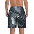 thumbnail image 3 of KLL Forest Black Ghost Warrior Men's Casual Summer Beach Shorts Hawaiian Shorts with Pockets-Small, 3 of 5