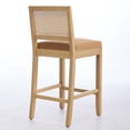 thumbnail image 5 of MIKIBAMA Counter Height Bar Stools Set of 4, Rattan Back, Linen Seat, 5 of 11