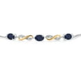 thumbnail image 2 of Gem Stone King 1.70 Cttw Blue Sapphire and Lab Grown Diamond Tennis Infinity Bracelet for Women | 925 Sterling Silver and 10K Yellow Gold | Oval 6X4MM | Fully Adjustable up to 9 inch, 2 of 3