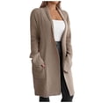 thumbnail image 1 of Fgnfyis Cardigan Long Décontracté Polyvalent Automne et Hiver pour Femmes Beige m, 1 of 8