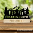 thumbnail image 3 of Craftnamesign Custom Wooden Hiking Desk Name Plate, Mountain Forest Adventure Hiker Metal Nameplate, 3 of 5