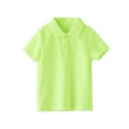 thumbnail image 2 of Cowsor Boys Girls Solid Color Quick Dry Short Sleeve Polo Shirt Breathable Summer Athletic Top, 2 of 6