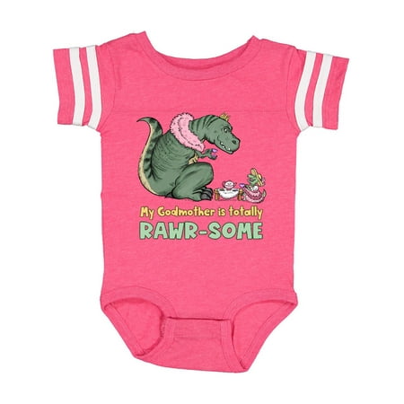 

Inktastic My Godmother Is Totally Rawr-Some Tea Rex Party Gift Baby Boy or Baby Girl Bodysuit