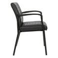 thumbnail image 3 of Chaise d'Invité en Similicuir Noir avec Cadre Noir, 3 of 5