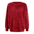 thumbnail image 4 of Njoeus Womens Sweatshirt, Women's Spring Winter Warm Oversized Sherpas Pullover Loose Round Neck Fleece Sweatshirt Soft Comfy Outwear Tops S-XXL, 4 of 5
