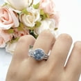 thumbnail image 2 of Halo Round Accent Dazzling Ring CZ 925 Sterling Silver Size 6, 2 of 6