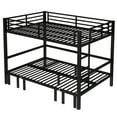 thumbnail image 6 of Newest Queen over Queen size pull-out Metal Bunk Bed, lower bunk can be pulled out in three sections, top bunk equipped with safety rails, black., 6 of 9