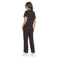 thumbnail image 7 of Resicozy Scrub Suit Set for Women Short Sleeve V-Neck Top Wide Leg Jogger Pants with Drawstring Nursing Uniforms Set Brown 2XL, 7 of 7