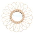 thumbnail image 4 of MERRYHAPY 1Set Woven Wall Mirror Light Brown Photography Prop for Home Family, 4 of 8