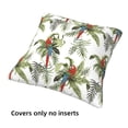 thumbnail image 3 of Throw Pillow Covers, Red Gold Cute Macaw Parrot Plant Soft Square Pillow Cases with Invisible Zipper for Couch Bed Sofa, Farmhouse Fall Home Decor 16"x16", 3 of 7