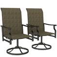 thumbnail image 1 of Outsunny Patio Swivel Chair Set of 2, Swivel Rocker with High Back, Brown, 1 of 10