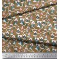 thumbnail image 3 of Soimoi Poly Georgette Fabric Tree & House Architectural Print Sewing Fabric Yard 42 Inch Wide, 3 of 3