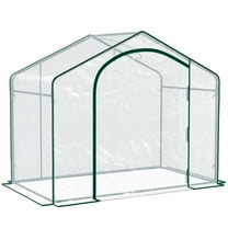 CoSoTower 6' X 3' X 5' Portable Walk-In Greenhouse, PVC Cover, Steel Frame Garden Hot House, Zipper Door, Top Vent for Flowers, Vegetables, Saplings, Clear