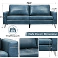 thumbnail image 5 of AECOJOY 79" Faux Leather Sofa 3 Seater Couch Loveseat Living Room Furniture in Blue, 5 of 9