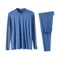 thumbnail image 3 of Bovxnpu Men Pajamas Sets Long Sleeve Pant Sleepwear Cotton Crew Neck Long Sleeve 2-Piece Warm Comfortable Sleepwear, 3 of 7