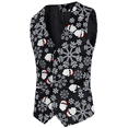 thumbnail image 3 of Chaleco de traje navideño para hombre, de un solo pecho, sin mangas, para festivales, Navidad, alces, copos de nieve, estampado de jacquard, para fiesta de Halloween, 3 of 5