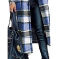 thumbnail image 4 of DYMADE Women Long Sleeve Loose Buttons Plaid Woolen Long Coat, 4 of 4