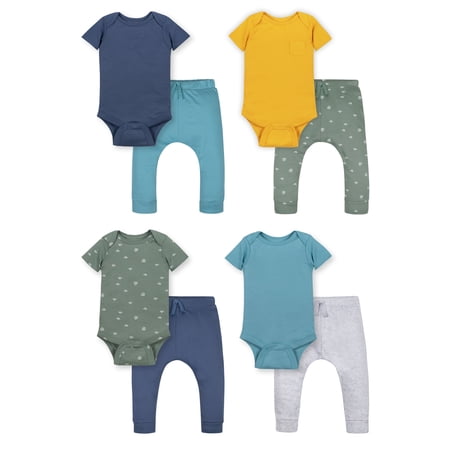 Little Star 100% Organic Cotton 8 Piece Baby Boy Outfit Set