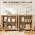 thumbnail image 4 of Sideboard Buffet Kitchen Storage Cabinet with Rattan, Solid Wood Feet for Living Room, Hallway, Entryway, Cabinet with Ample Storage Space(1PCS), 4 of 7