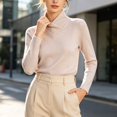 thumbnail image 5 of Vinsonshop Women's Thermal Underwear Tops Long Sleeve Overlap Mock Neck Fleece Lined Slim Fit Base Layer Winter Warm Casual Fall Clothes Light Pink XL, 5 of 6