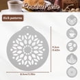 thumbnail image 4 of Wosthever 5 plantillas plateadas de acero inoxidable para crear sin esfuerzo hermosas decoraciones de café fáciles Juegos de servir café y té, 4 of 6