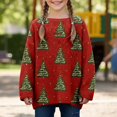 thumbnail image 4 of Girls Loose Long Sleeve Crew Neck Knit Sweater Christmas Tree Graphic For Fall Winter Daily Layering Wear, 4 of 4