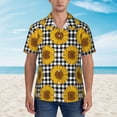 thumbnail image 4 of Fotbe Sunflowers Hawaiian Shirt for Men Unisex Summer Beach Casual Short Sleeve Cotton Linen Button Down Shirts-3X-Large, 4 of 9