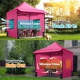thumbnail image 4 of Quictent 10'x10' Heavy Duty Pop up Canopy Tent with Sidewalls and Awning, Easy up Commercial Gazebo Canopies, Pink, 4 of 8