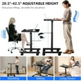 thumbnail image 4 of Mobile Laptop Standing Desk Adjustable Height, Small Mobile Desk Workstation with Wheels, Portable Rolling Computer Desk Cart for Home Office Classroom (White), 4 of 8