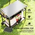 thumbnail image 4 of Outsunny Support de BBQ avec Dessus en Acier Inoxydable et Tablette Réglable, Noir, 4 of 10