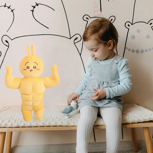 うさマッスルくん Funny Muscle Chiikawa Usagi Plush Toy - (17.7''/45 cm) Soft