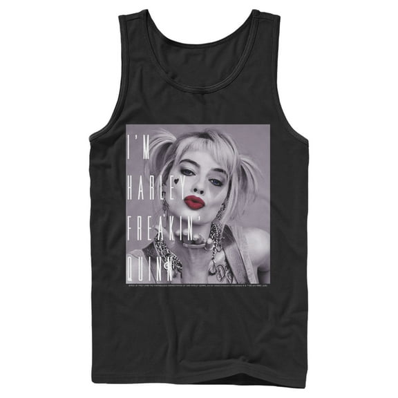 Men's Birds of Prey I'm Harley Freakin' Quinn  Tank Top Black Medium