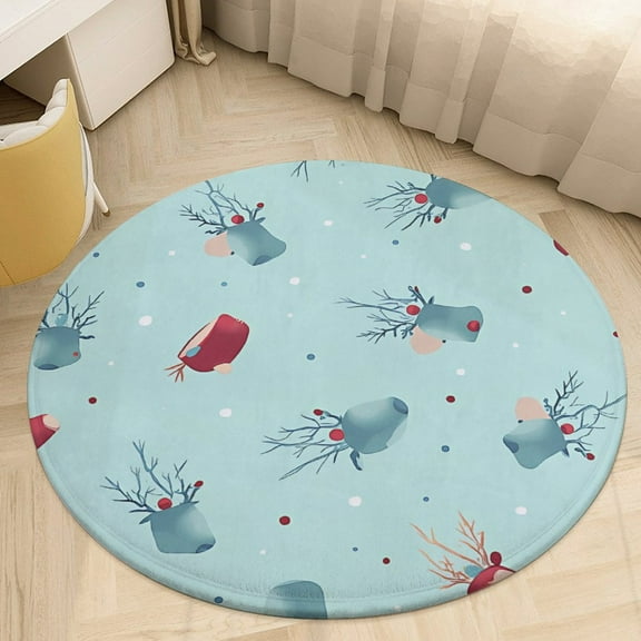 Animal Round Area Rugs for Bedroom Living Room, 3FT Soft Indoor Circle Carpets, Carpet Home Decor Floor Mat